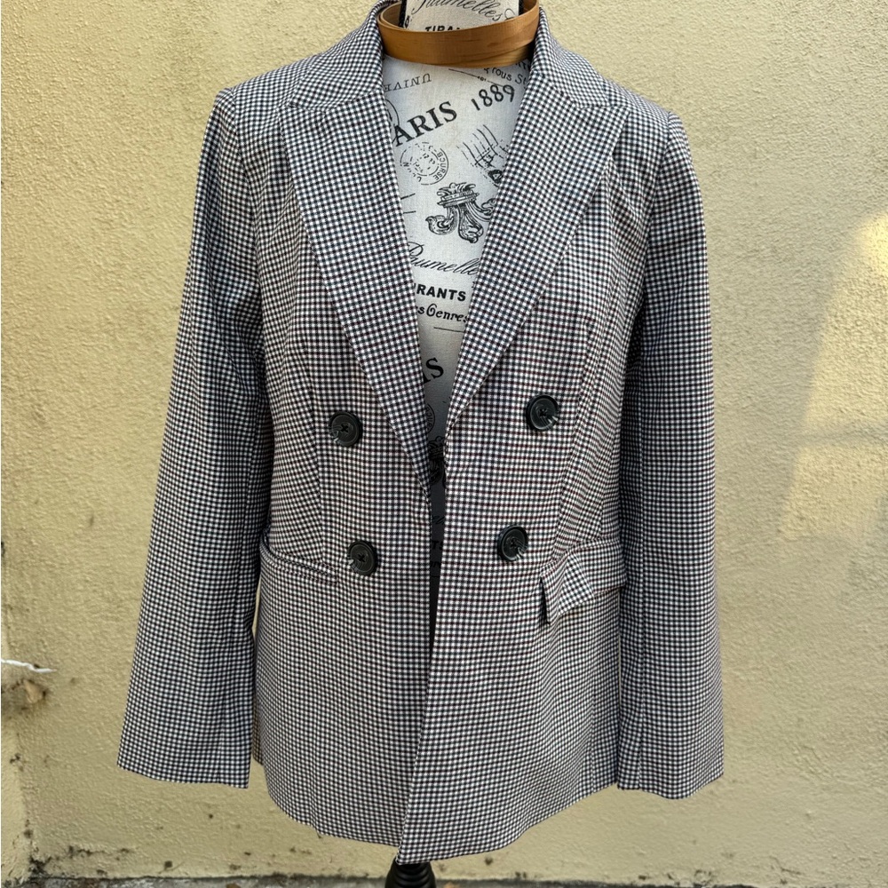 Black and White Houndstooth Blazer